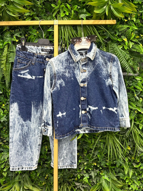 Coordinato sfumato denim
