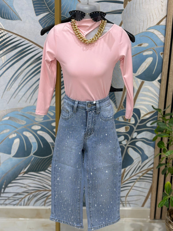 Jeans brillantini gocce