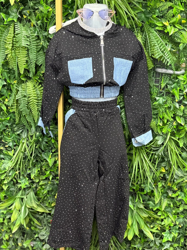 Tuta denim shine