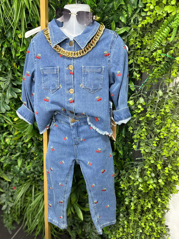 coordinato jeans cherry