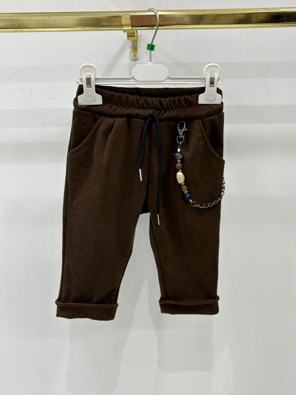 pantalone boy catena brown