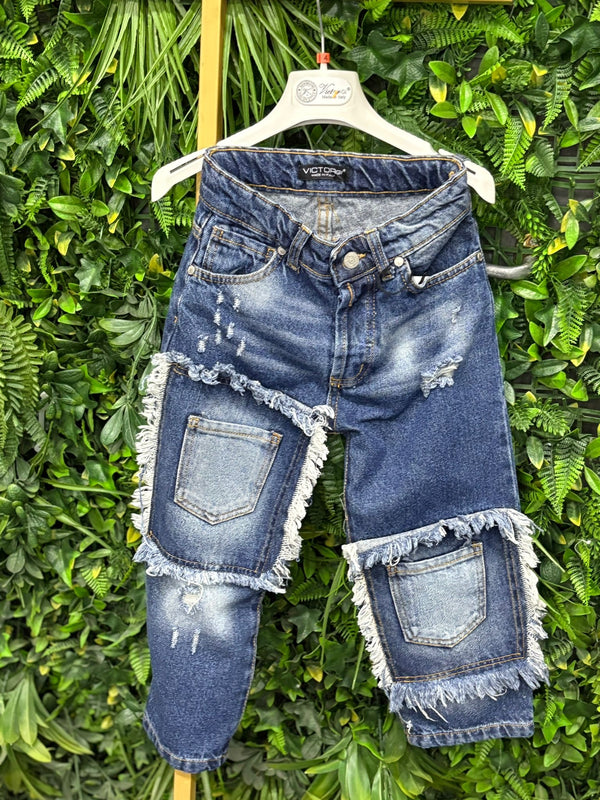 Jeans cargo strappo