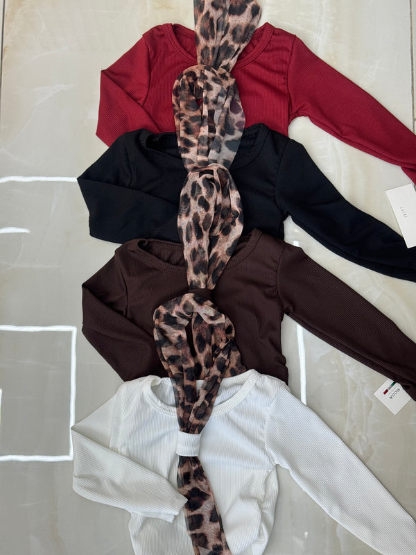 Maglia foulard animalier baby