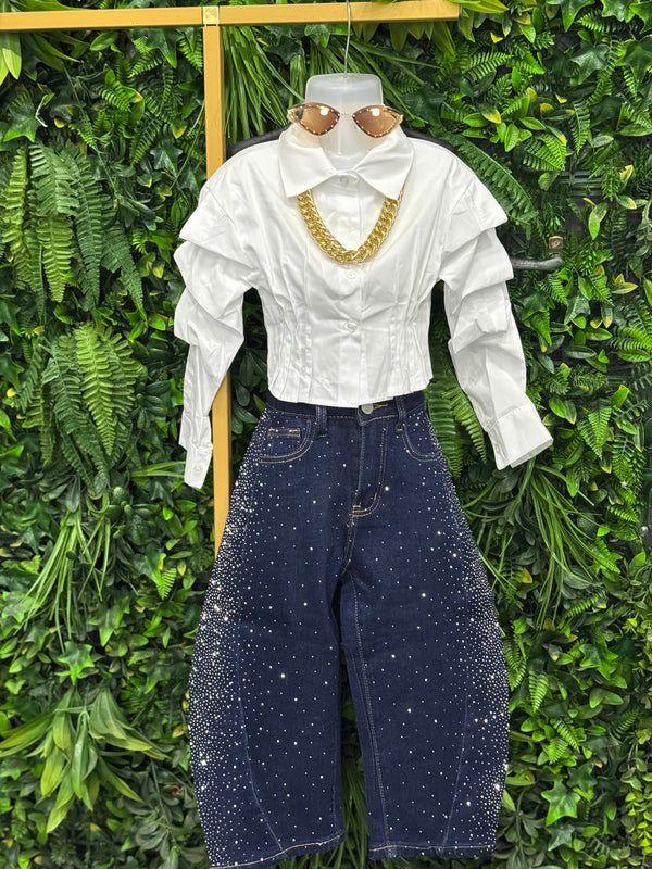 Camicia crop white
