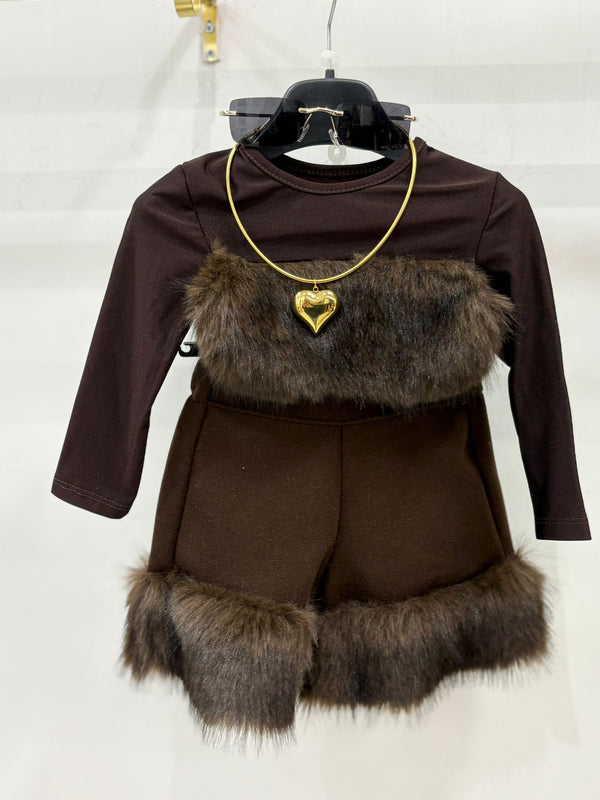 Coordinato pelliccia baby